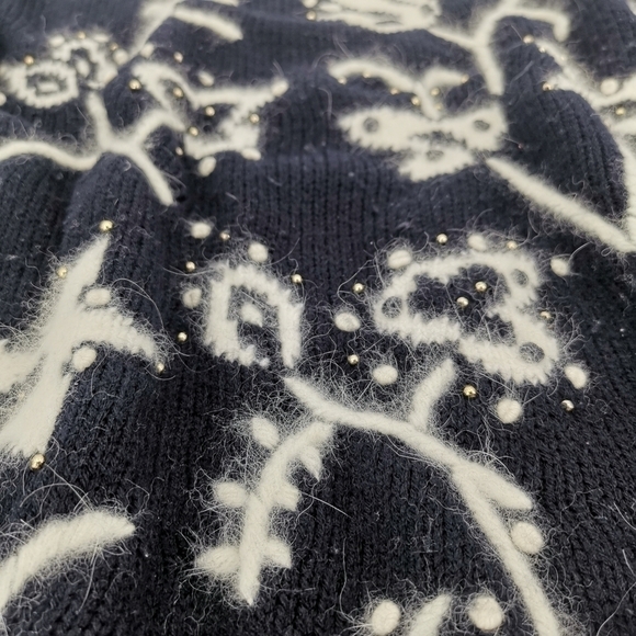 Dana Scott EUC Women's L Vtg Angora Beaded Sweater - Picture 2 of 8
